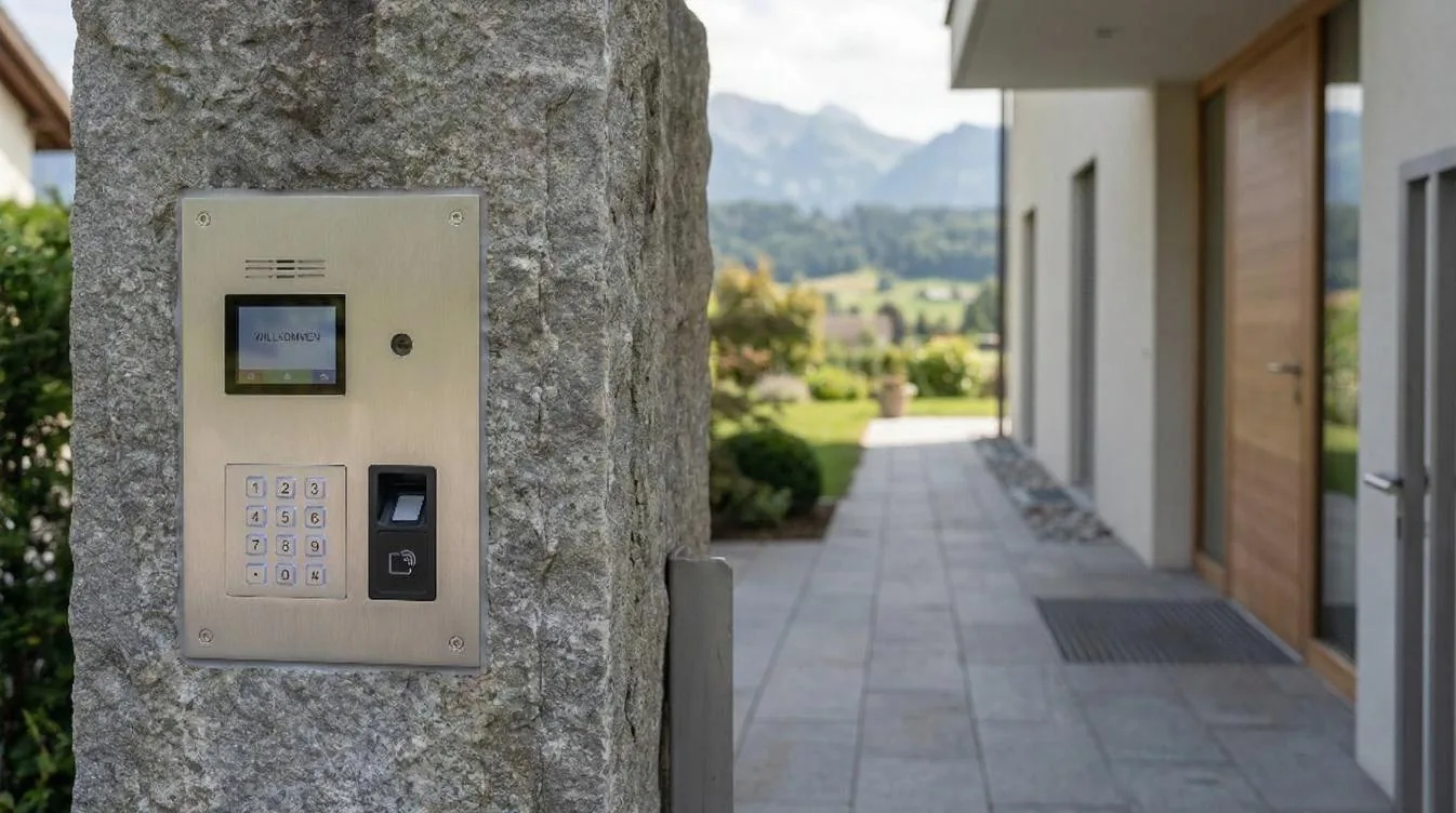 Entrée sécurisée villa suisse SmartLux