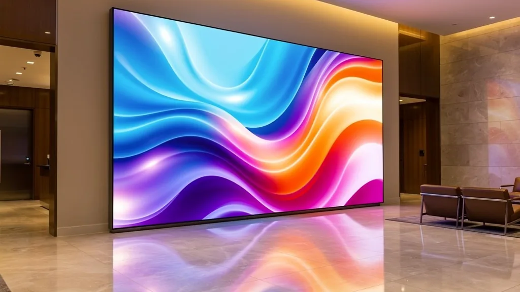 Panneau LED indoor lobby entreprise SmartLux Suisse
