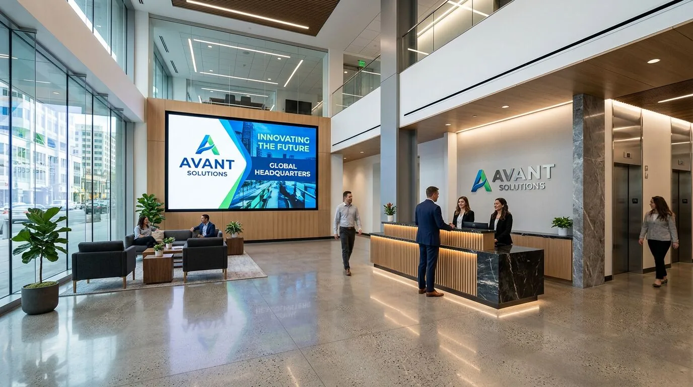 Panneau LED indoor lobby entreprise SmartLux